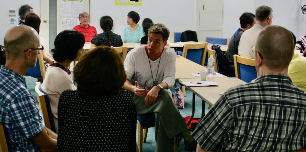 Anaheim University TESOL Professor Dr. Hayo Reinders with Ed.D. and MA TESOL students at residential session in Tokyo, Japan