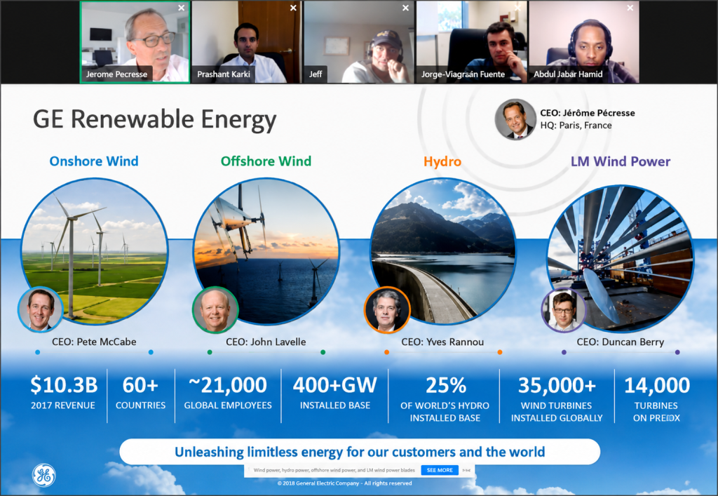 GE Renewable Energy CEO Jérôme Pécresse speaks to Anaheim University sustainable management students
