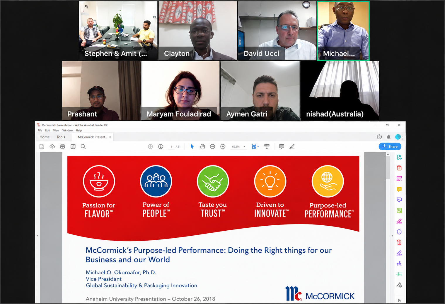 McCormick VP Global Sustainability Dr. Michael Okoroafor